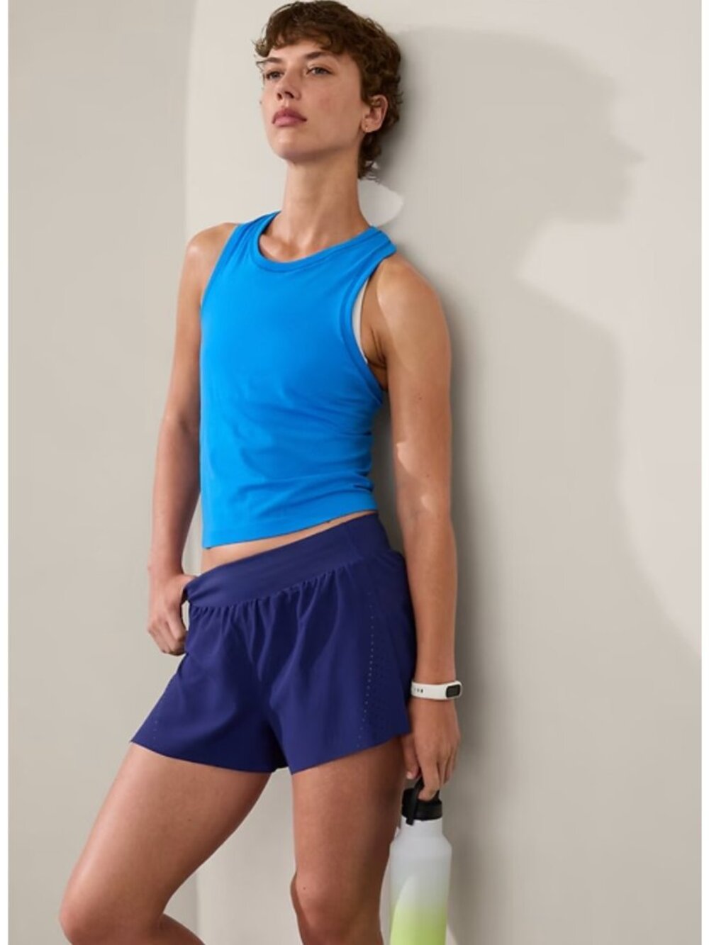 Athleta M Fast Route Lasercut Run Short Medium  Deep Marine Purple
